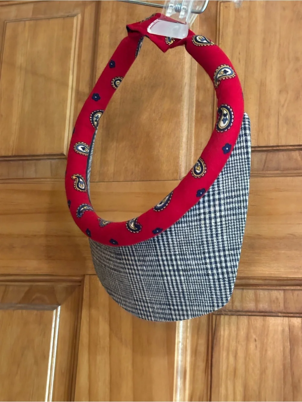 Red Paisley Trim Plaid Visor - Women Accessories
